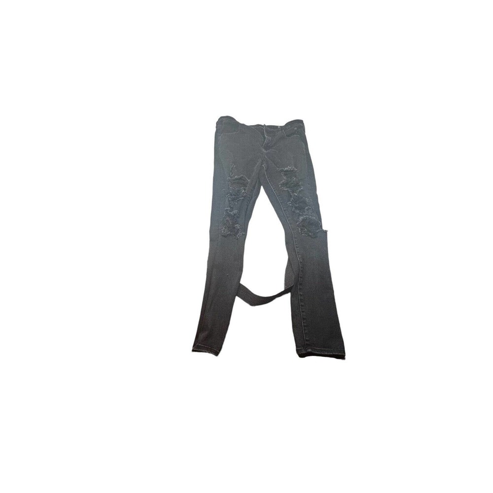 Womens Jeans Size 12 American Eagle Outfitters Black Ripped Faded Dream Jeans